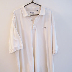 Reebok Polo Shirt-Off White Knit-Short Sleeve-2XL